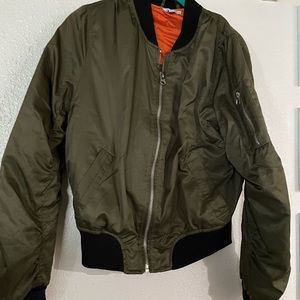 Womens army green bomber jacket